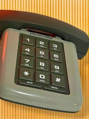 80s Spectra-Phone Desk Telephone – Retro Vintage Decor, Analog Aesthetic